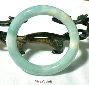 Sale-"Old Mine" Classic Round Burmese Jadeite Bangle Bracelet 57 mm (BB-3002)