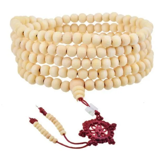 Sandalwood Beads Buddha Buddhist Meditation Mala Prayer Bracelet