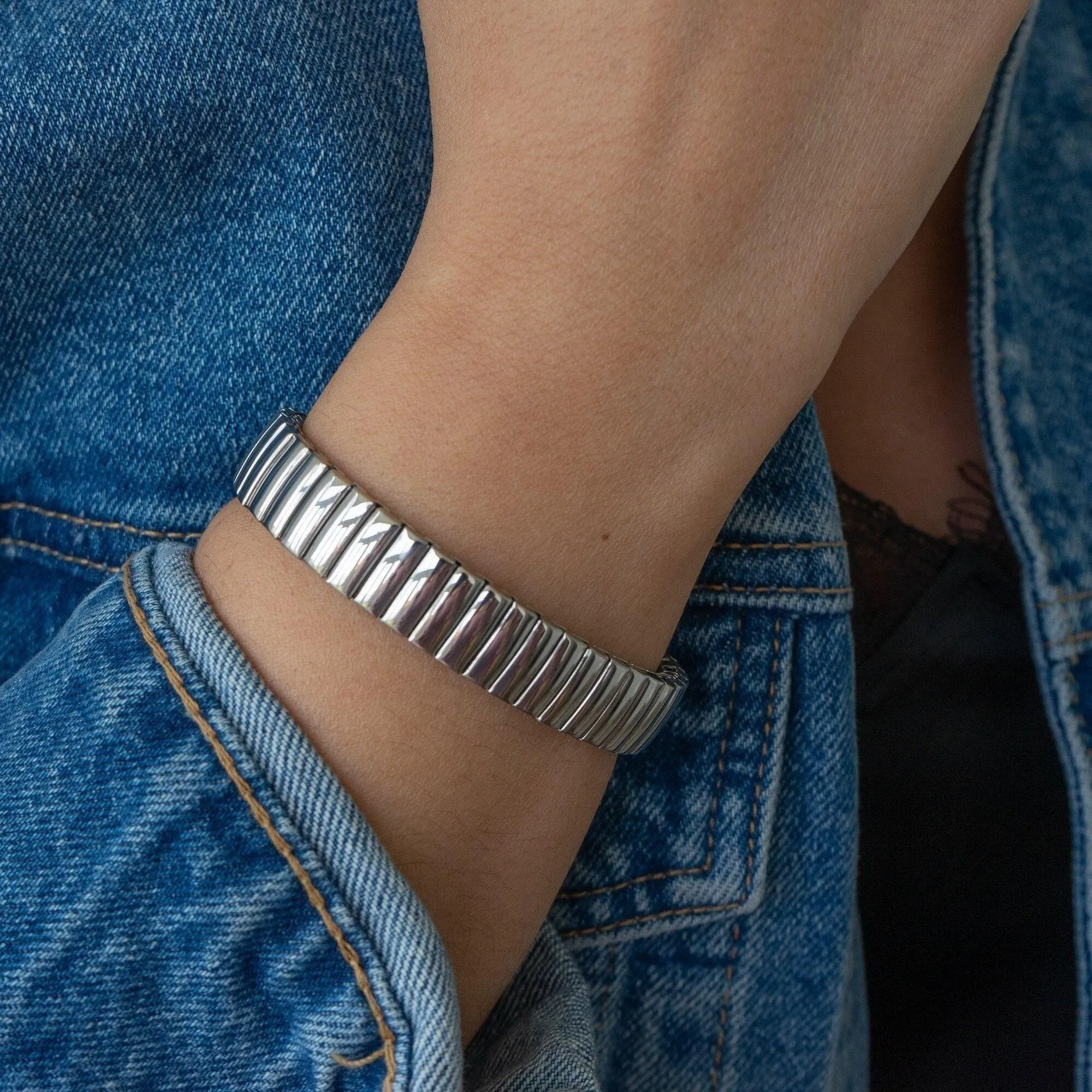 Silver Wristband Bracelet