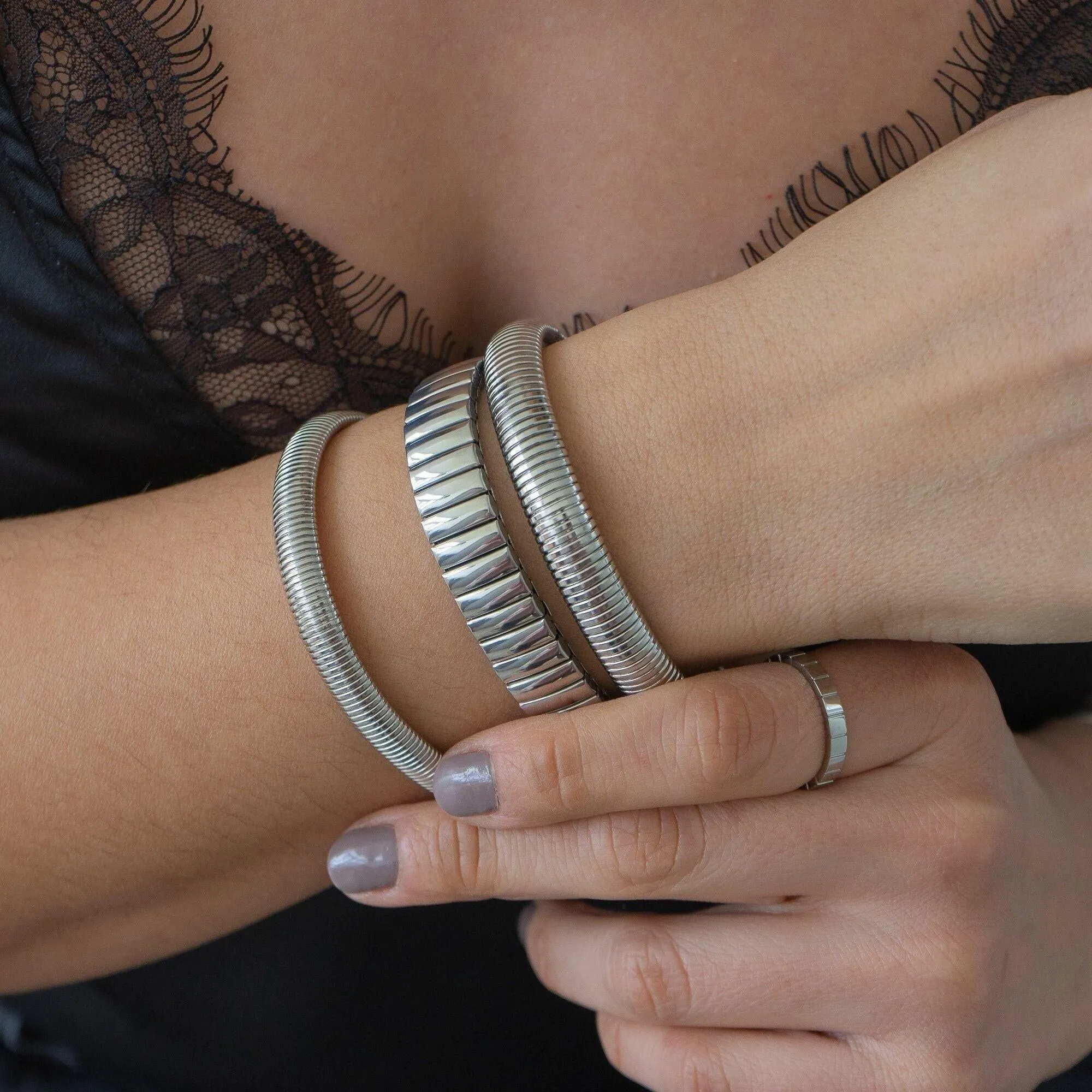 Silver Wristband Bracelet