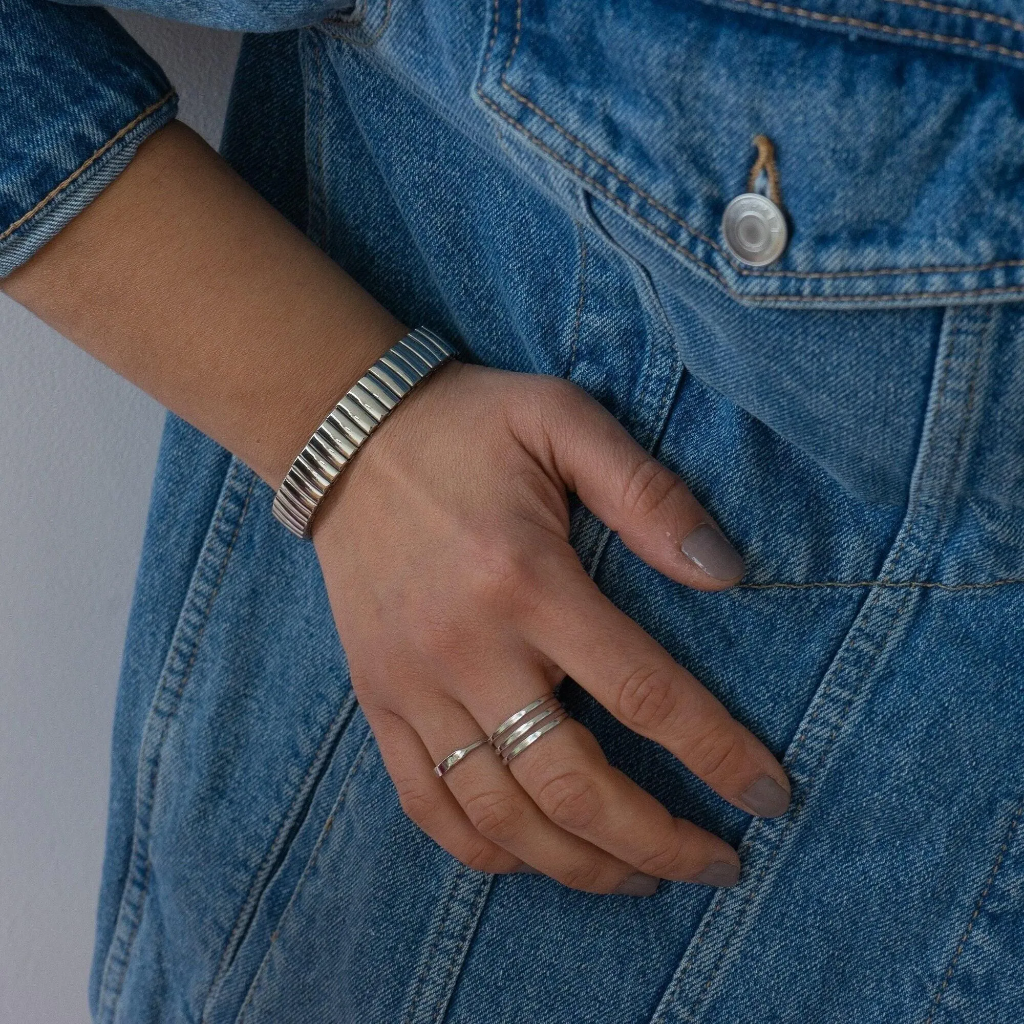 Silver Wristband Bracelet