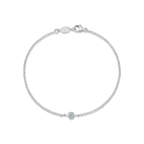 Single Aquamarine Dewdrop Chain Bracelet