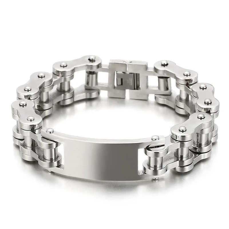 Sleek Punk Style Titanium Steel Men's Bracelet by Planderful Collection