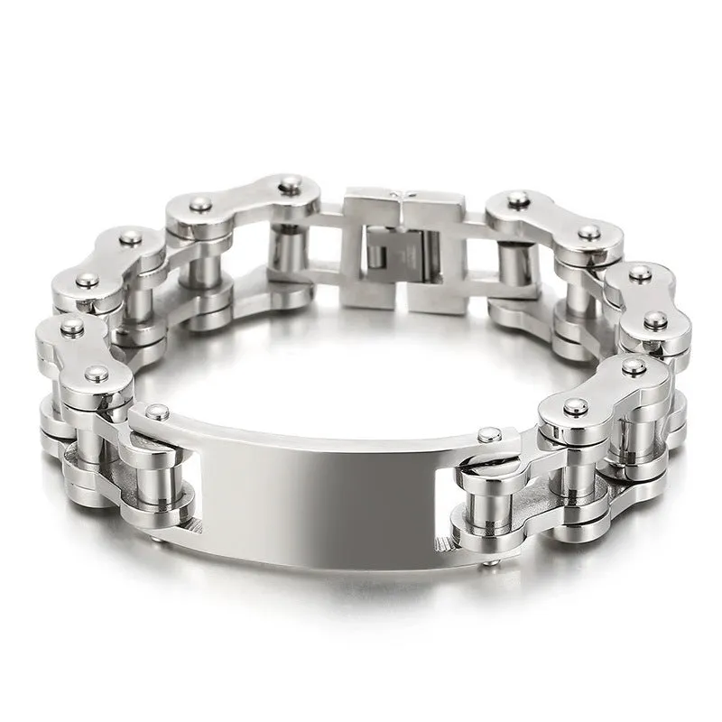 Sleek Punk Style Titanium Steel Men's Bracelet by Planderful Collection