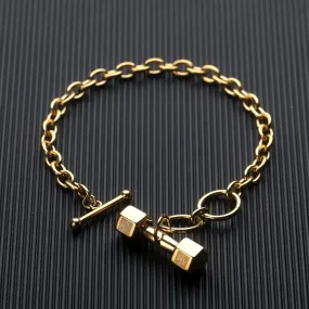 Small dumbbell titanium steel bracelet