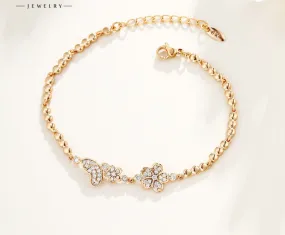 Small fresh flowers micro-studded with zirconium bracelet for women light luxury niche design