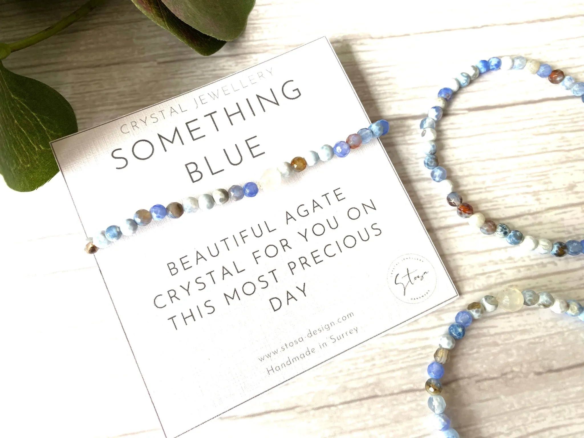 Something Blue - Blue Crystal Agate Bridal Bracelet or Anklet