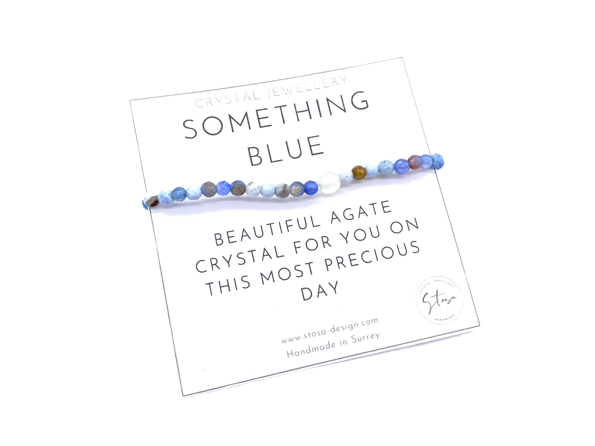 Something Blue - Blue Crystal Agate Bridal Bracelet or Anklet