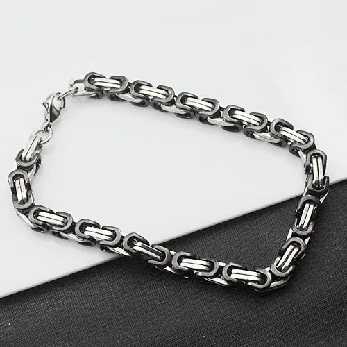 Stainless steel bracelet men punk rock jewelry high quality pulseira masculina byzantine chain link bracelets