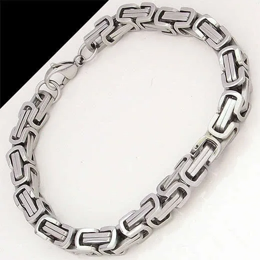 Stainless steel bracelet men punk rock jewelry high quality pulseira masculina byzantine chain link bracelets