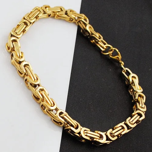 Stainless steel bracelet men punk rock jewelry high quality pulseira masculina byzantine chain link bracelets