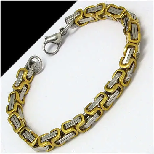 Stainless steel bracelet men punk rock jewelry high quality pulseira masculina byzantine chain link bracelets