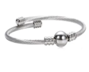 Stainless Steel Twist Ball Bracelet