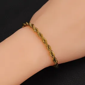 Stainless Steel Twist Braided Bracelet Gold