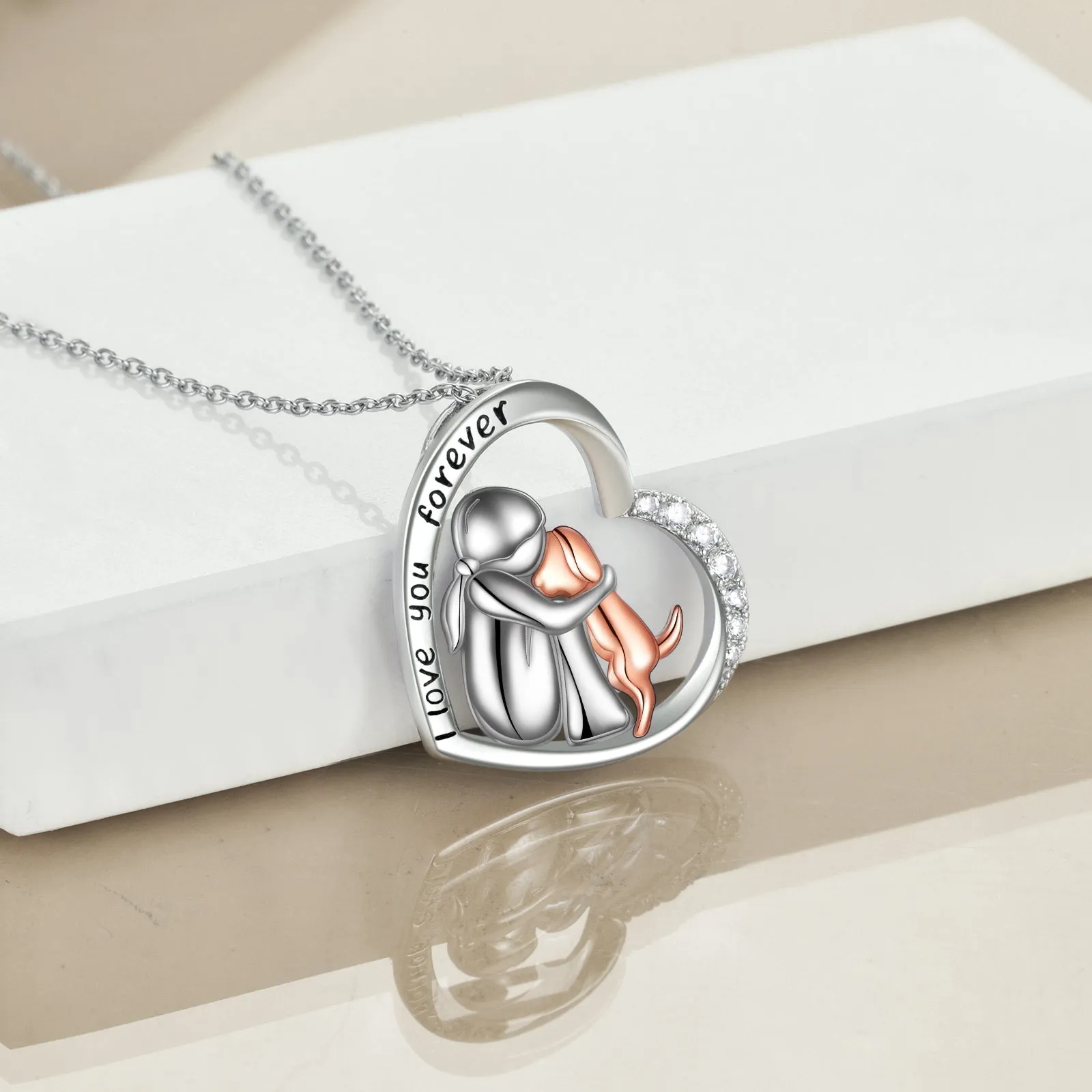 Sterling Silver Keepsake Dog  Lover Memorial Pendant Necklace Gifts for Women