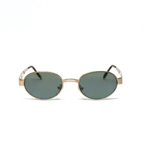 //Style 31// True Vintage Standard Size Matte Oval Sunglasses - Gold