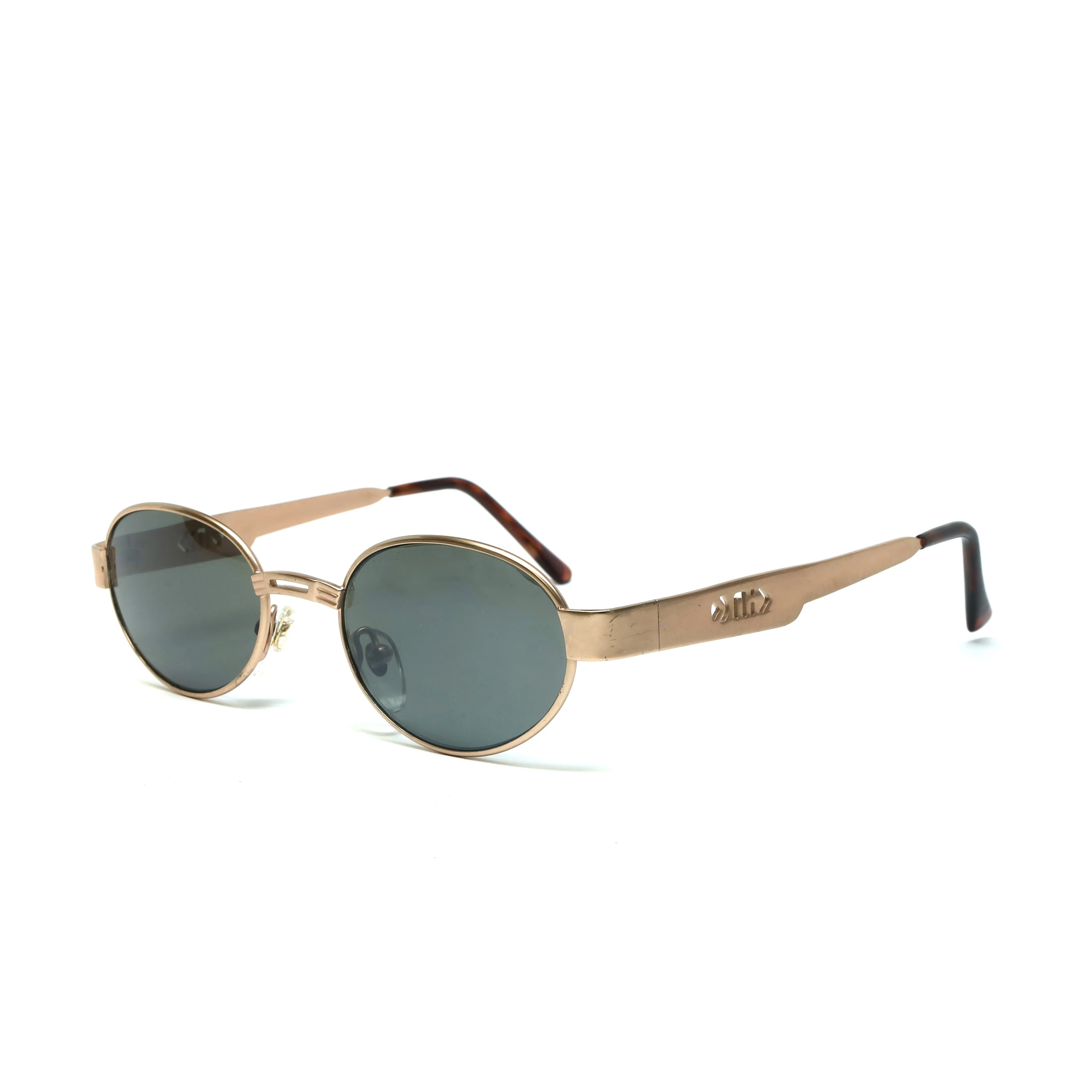 //Style 31// True Vintage Standard Size Matte Oval Sunglasses - Gold