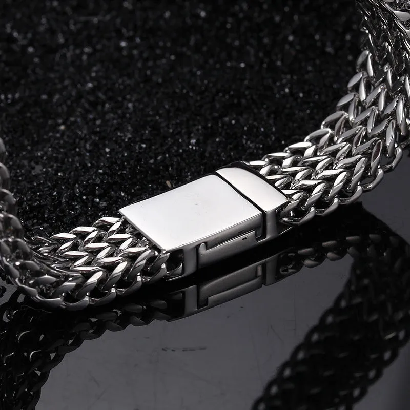 Stylish Personalized Titanium Steel Men's Bracelet for Cross-Border E-Commerce in Europe and the USA