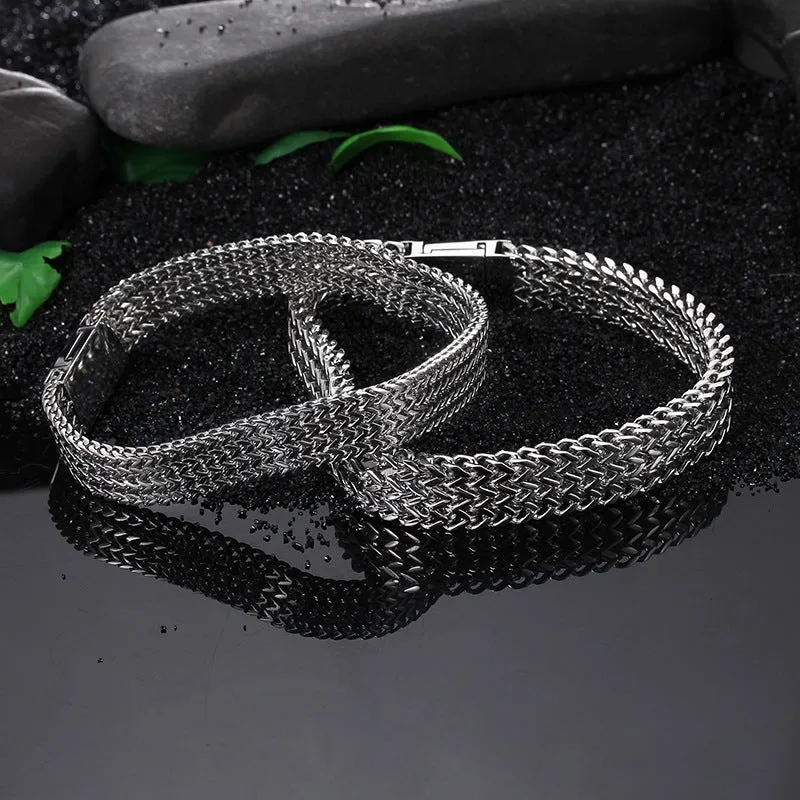 Stylish Personalized Titanium Steel Men's Bracelet for Cross-Border E-Commerce in Europe and the USA