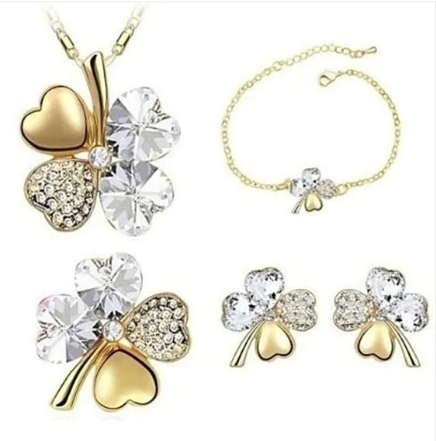 Swarovski Shamrock 4-Piece Sets - (Color Choices)