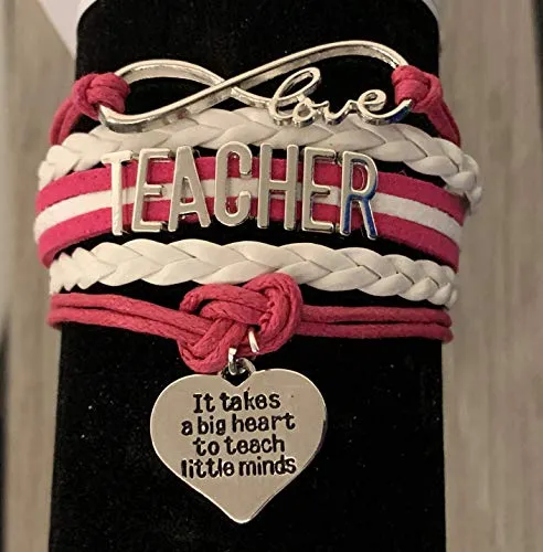 Teacher Charm Bracelet- It Takes a Big Heart to Teach Little Minds