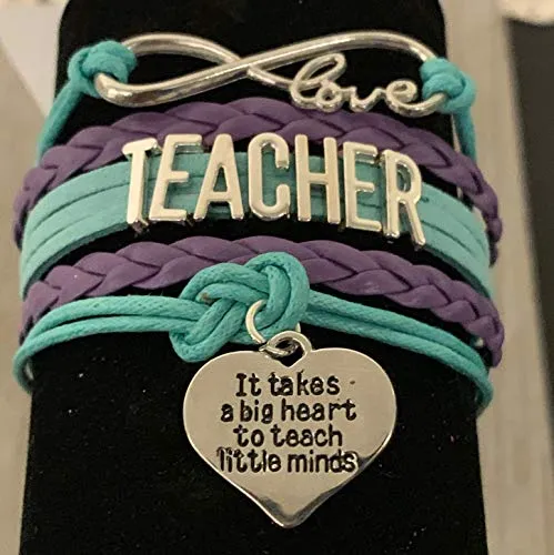 Teacher Charm Bracelet- It Takes a Big Heart to Teach Little Minds