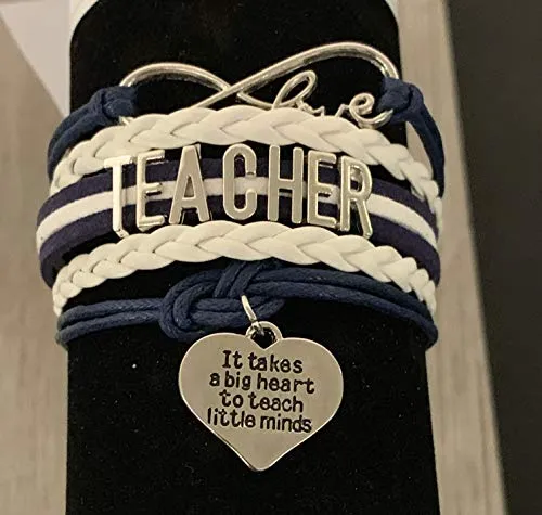 Teacher Charm Bracelet- It Takes a Big Heart to Teach Little Minds