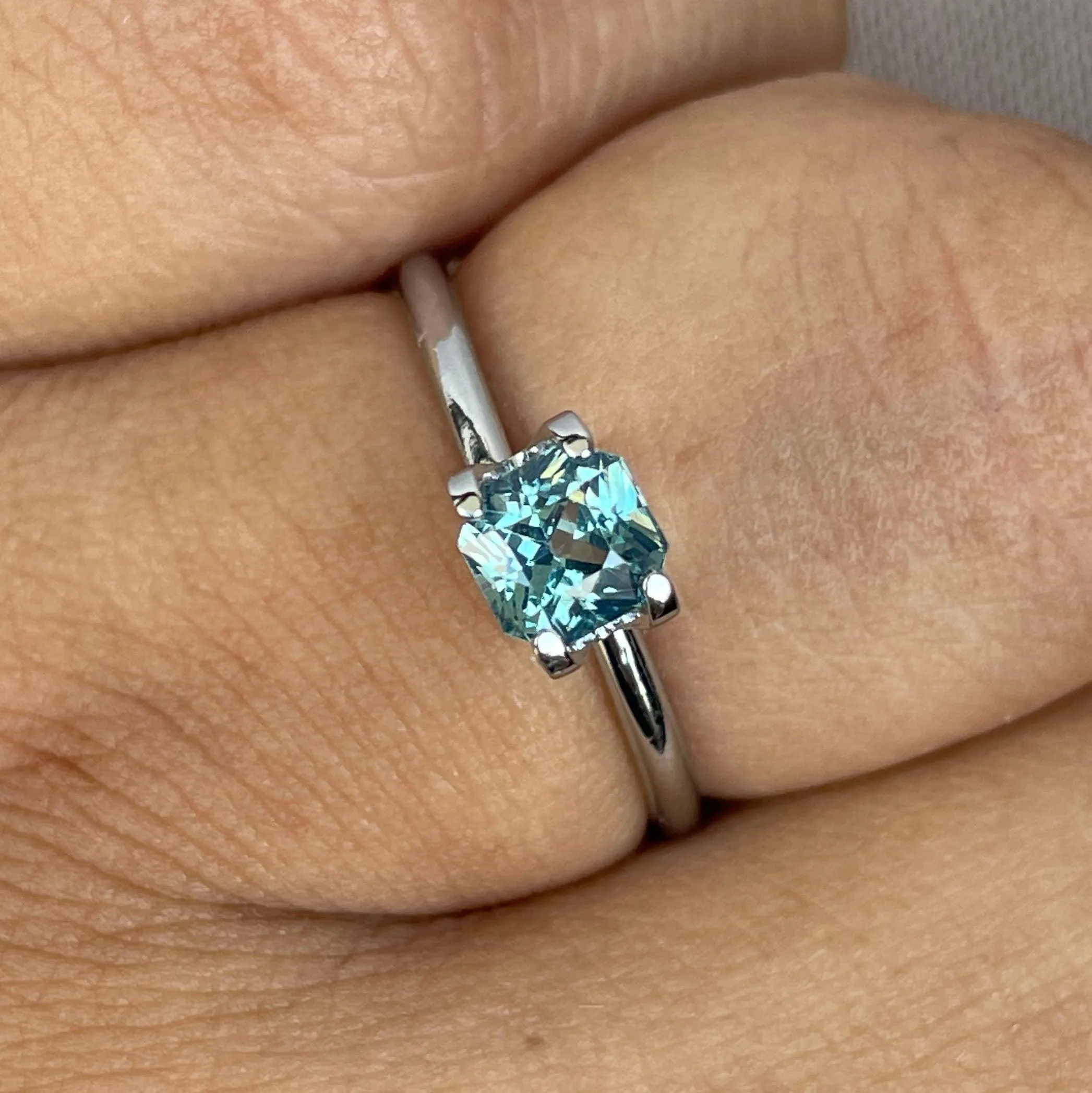 Teal Blue Green Sapphire 1.03 Cts, Natural Blue Green Sapphire Ring, Teal Sapphire Engagement Ring, Teal Sapphire Necklace, heated