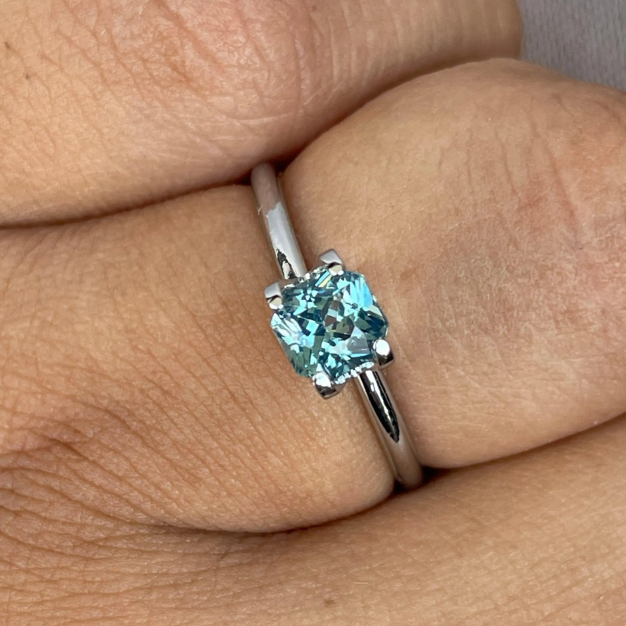 Teal Blue Green Sapphire 1.03 Cts, Natural Blue Green Sapphire Ring, Teal Sapphire Engagement Ring, Teal Sapphire Necklace, heated