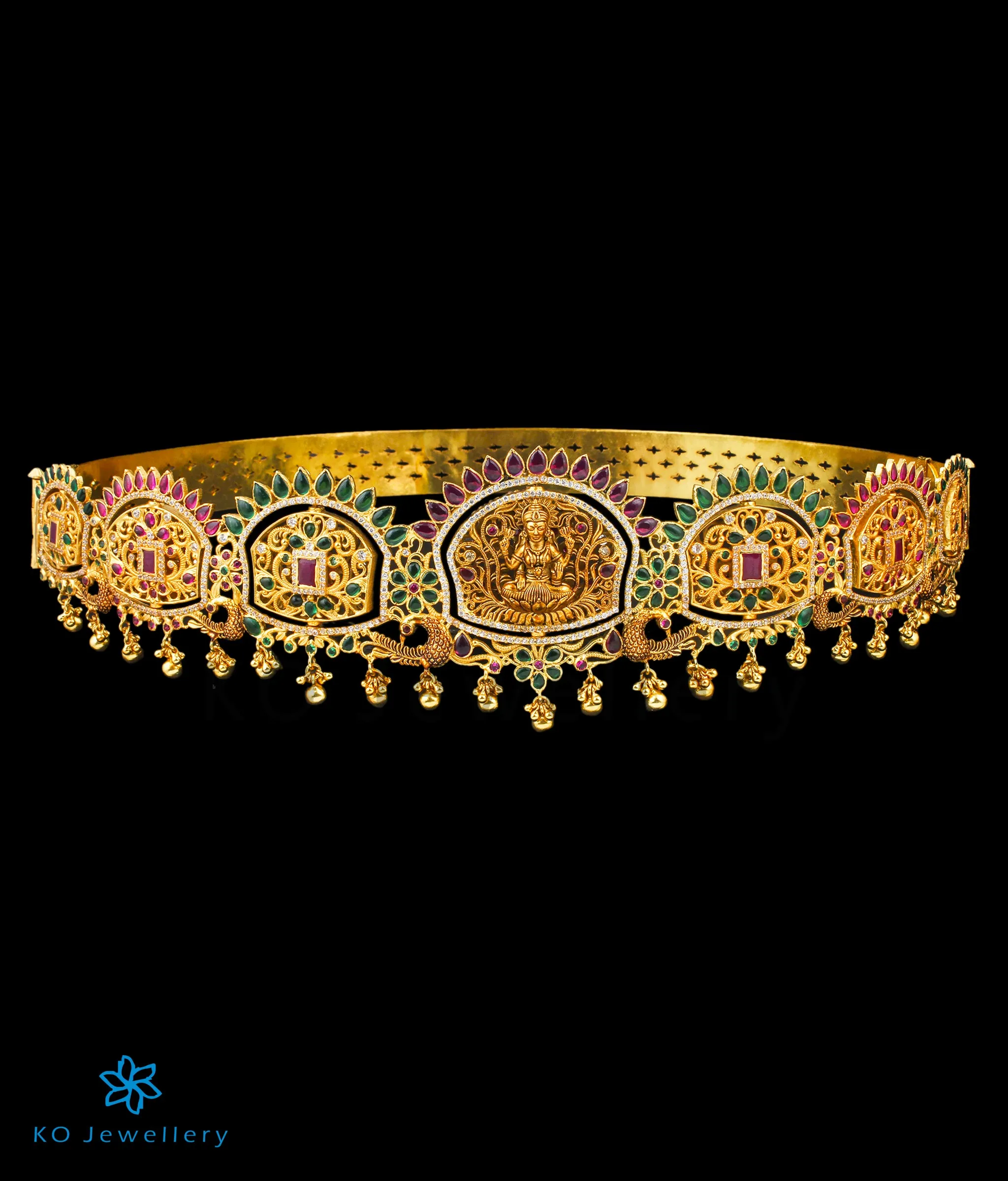 The Alankara Lakshmi Reversible Silver Peacock Oddiyanam (Waist belt)