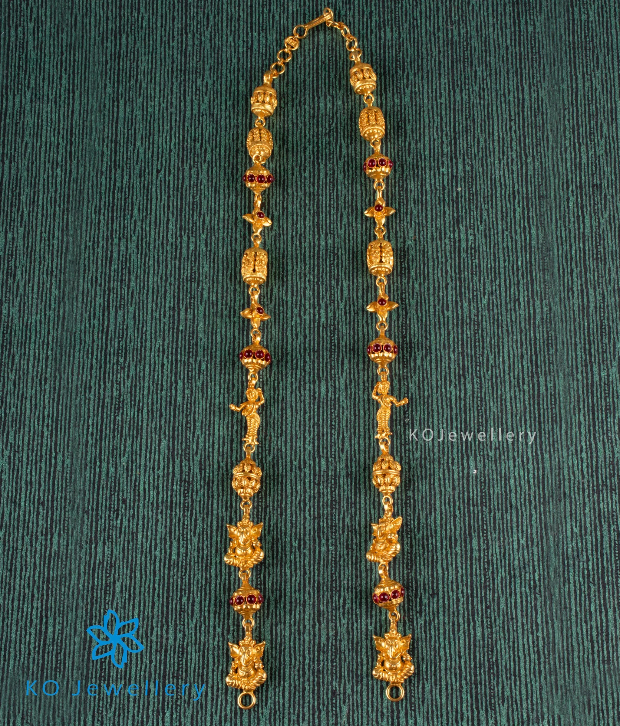 The Atharva Silver Ganesha Kemp Chain