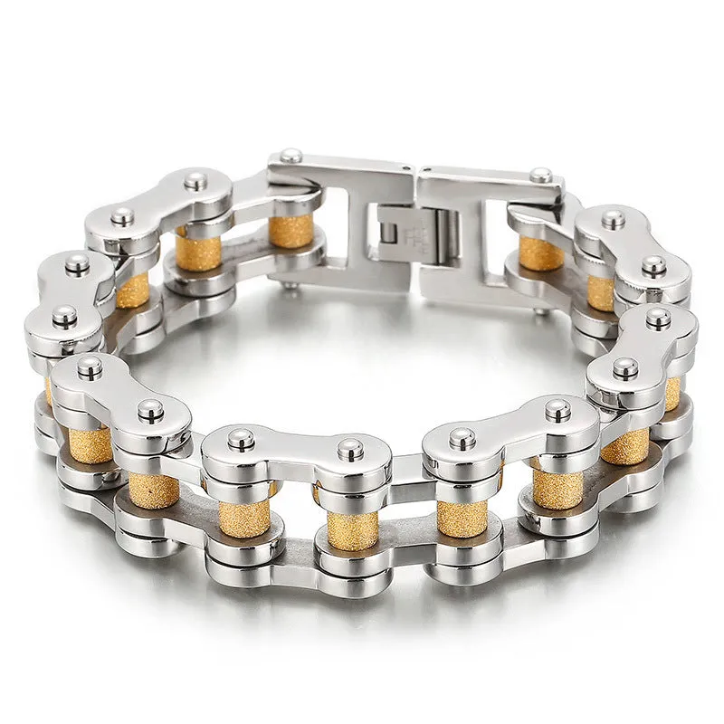 Titanium Steel Men's Bracelet with European-American Rock Hip-Hop Style