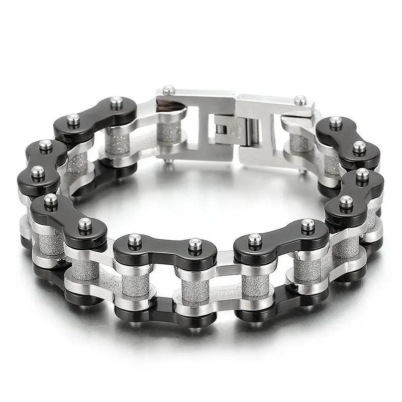 Titanium Steel Men's Bracelet with European-American Rock Hip-Hop Style