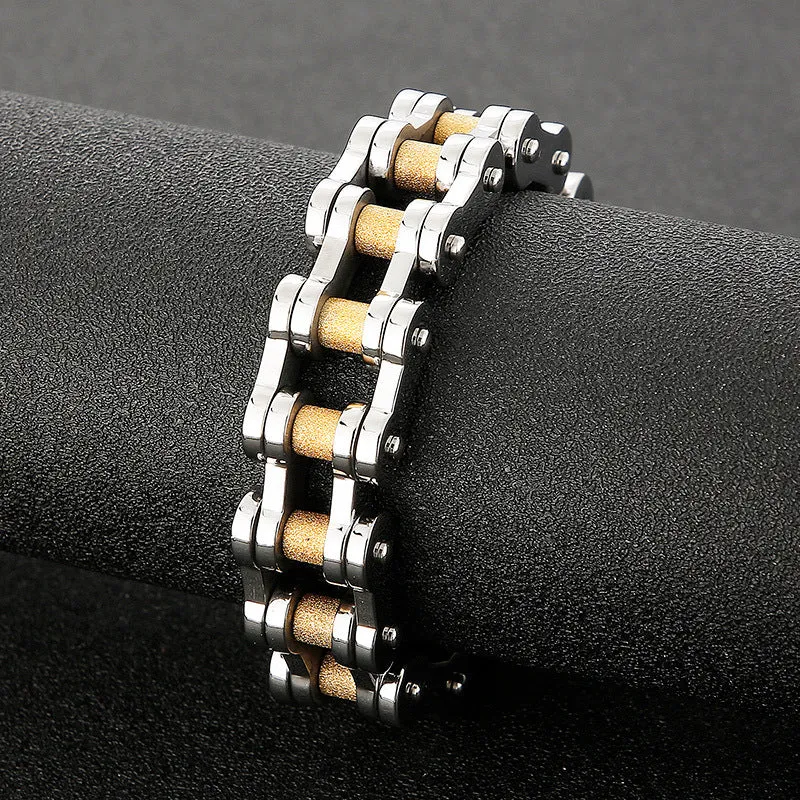 Titanium Steel Men's Bracelet with European-American Rock Hip-Hop Style