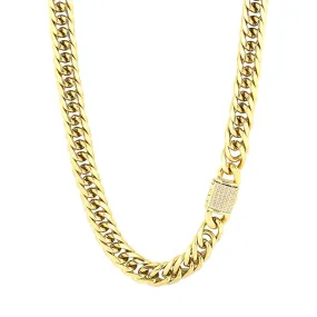 Trendy Japanese-Korean Hip-Hop Jewelry: CNC Zircon-Studded Double-Woven Denim Chain Necklace for Men in Titanium Steel