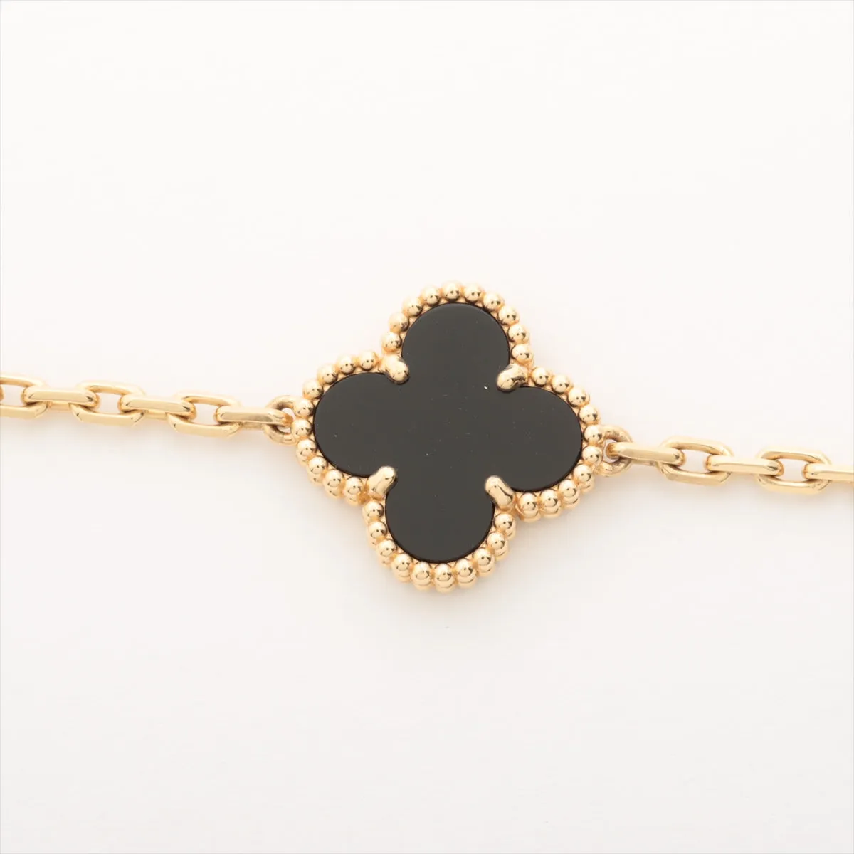 Van Cleef & Arpels Vintage Alhambra 5 Motif Onyx Bracelet