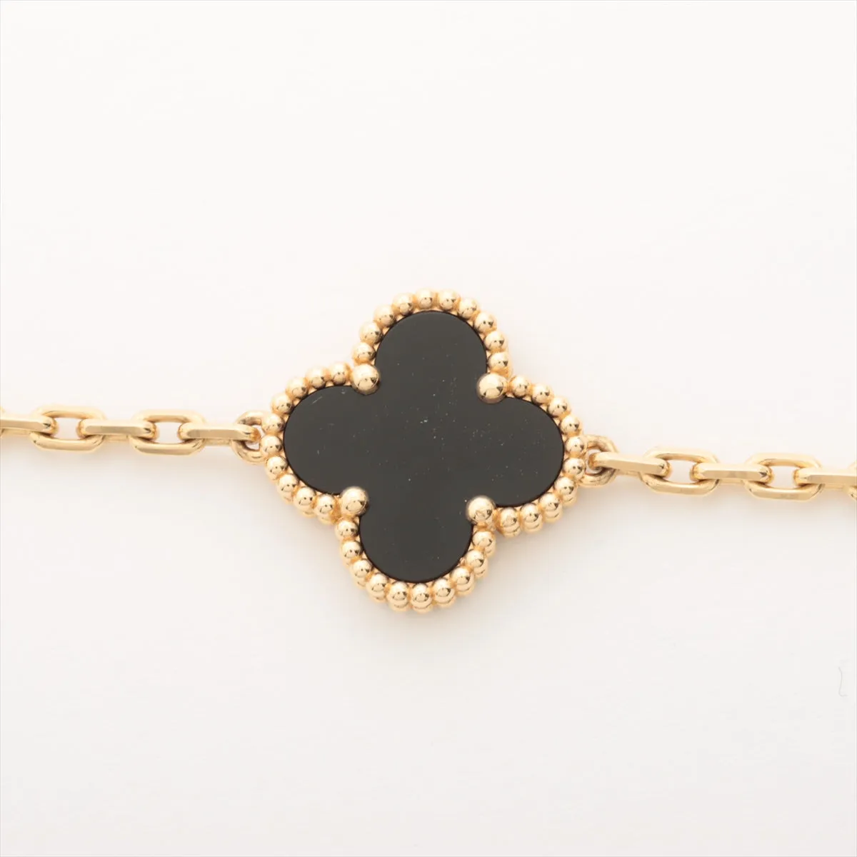 Van Cleef & Arpels Vintage Alhambra 5 Motif Onyx Bracelet