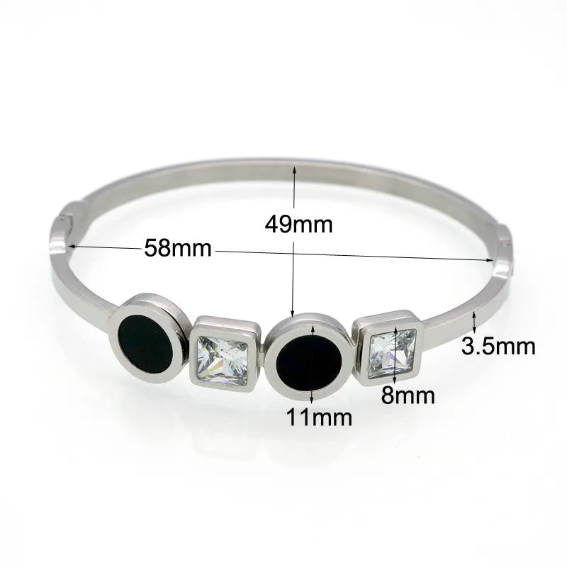 Women Luxury Jewelry Zircon Love Bracelets For Women 316L Stainless Steel Gold Plated Crystal Brand Lover Charm Bracelets & Bangles