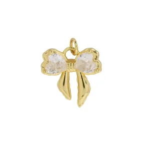 Zircon Bow Charm For Charm Necklace & Bracelet