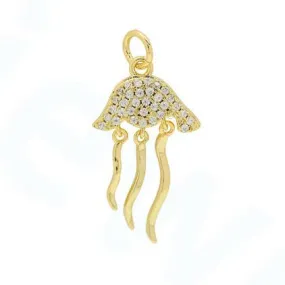 Zircon Jelly Fish Charm For Charm Necklace & Bracelet