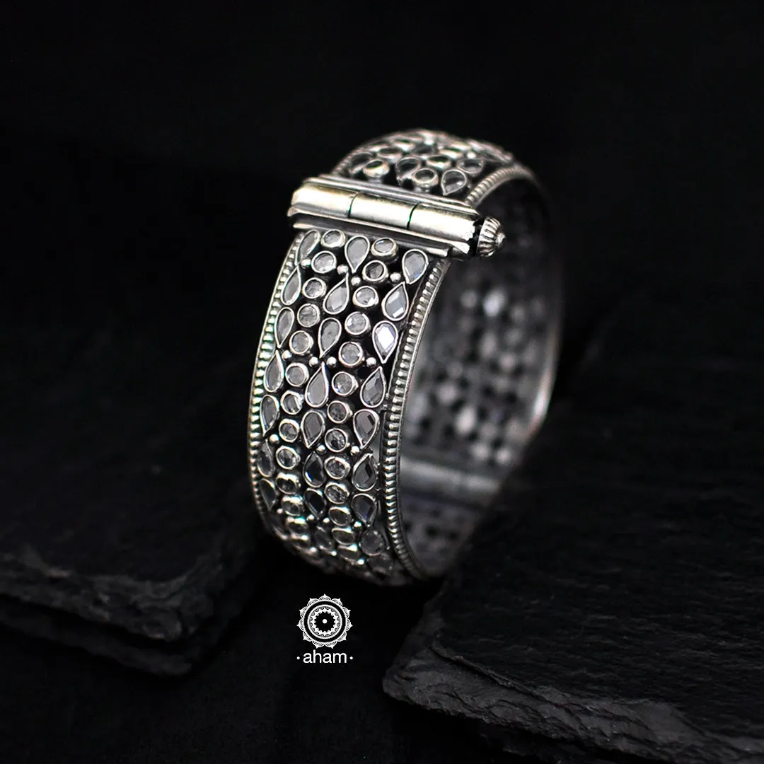 Zircon Silver Kada (Size 2.4, Openable)